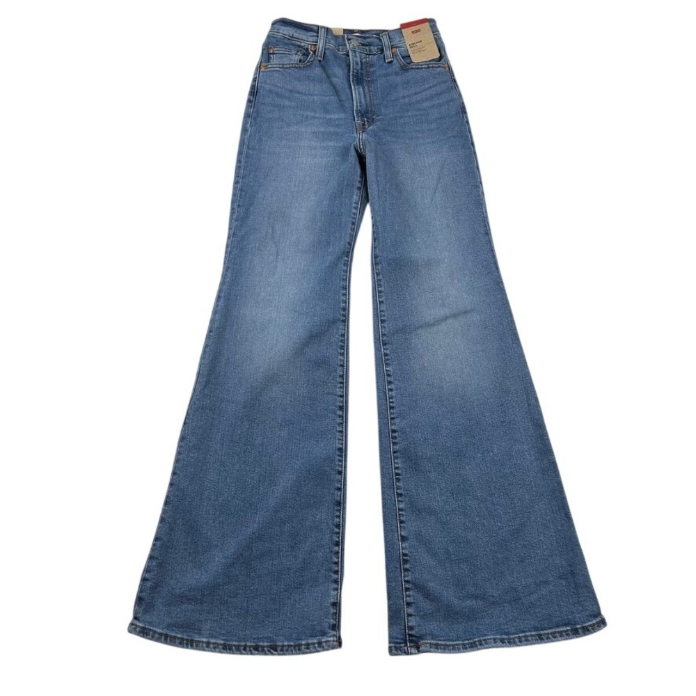 Levis Ribcage Bell Jeans Womens 26x31 High Rise Flare Disco Retro Festival Denim